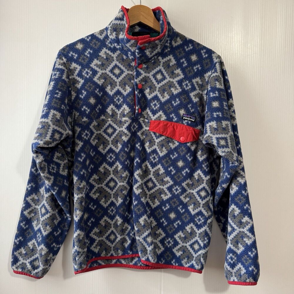 Patagonia Mens XS Synchilla Snap-T Fleece Pullover Jacket Aurora Channel Snow
